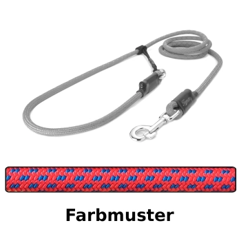 EASYLONG Hundeleine - L - 2m - rot mit blauen Flecken